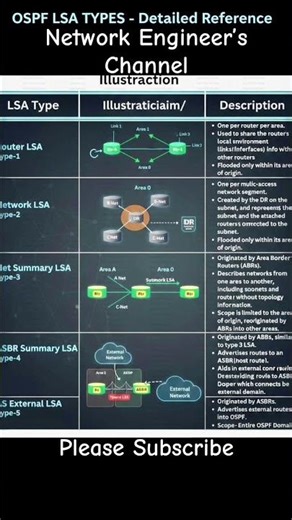OSPF LSA Types #networkengineer #networking #ospf #bgp #cisco #ccna #ccie #ccnp
