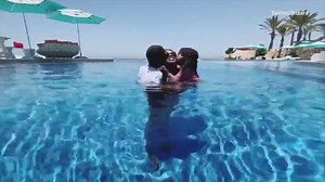 Ciara teches her 3-year old daughter Sienna Wilson to swim