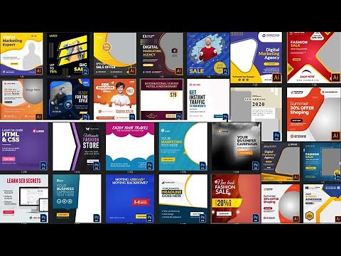 174 + Social Media Banners Ads Ultimate Bundle in PSD & AI Photoshop Tutorial