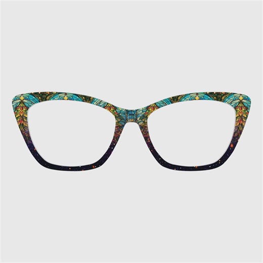 The Stained Glass Christmas Tree Magnetic Glasses Toppers – Compatible With Pair Eyewear Frames - Etsy