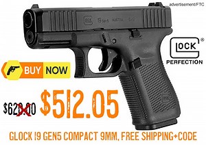 Glock 19 Gen5 Compact 9mm Handgun $512.05 FREE S&H After Coupon CODE