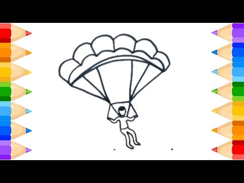 How to draw a Sky Diving step by step || Sky diving drawing easy for kids