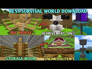 Best Survival World For Minecraft Pocket Edition 1.21 || Best Survival World Download Link