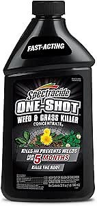Spectracide One-Shot Weed & Grass Killer, 32 Ounce Concentrate, One Application Kills and Prevents Weeds for up to 5 Months