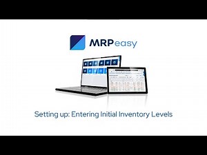 MRPeasy Demo - Setting Up: Entering Initial Inventory Levels