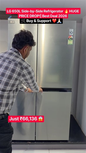 LG 650L Side-by-Side Refrigerator 🔥 HUGE PRICE DROP! Just ₹66,136 😱 | Best Deal 2026