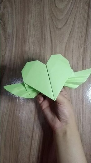 Heart with wings paper craft #youtubeshorts #shorts