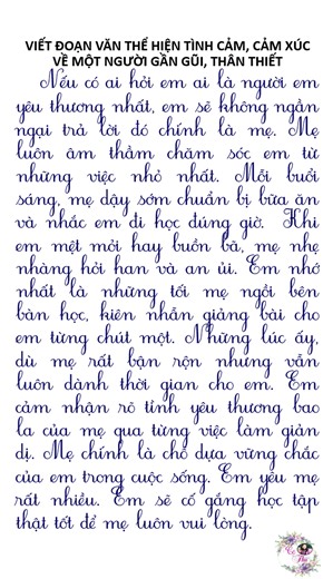 Tập làm văn lớp 4 Viết đoạn văn thể hiện tình cảm, cảm xúc về một người gần gũi, thân thiết Đoạn 10 | Video bài giảng Tiểu học