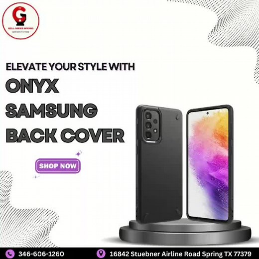 The Onyx Samsung back cover is now available at Cell Geek Spring! Shop today for sleek protection. #CellGeeks #Spring #texas #OnyxSamsung 📱 :346-606-1260 📍: 16842 Stuebner Airline Road Spring Tx 77379 Financing Available! https://vist.ly/3brm4