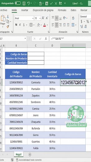 Generador de Códigos de Barras en Excel