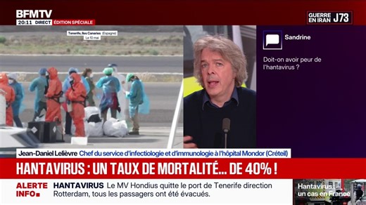 Hantavirus/Français rapatriés: “En France, on sait très bien prendre en charge ce type de patient”, explique Jean-Daniel Lelièvre, chef du service d’infectiologie et d’immunologie à l’hôpital Mondor (Créteil)