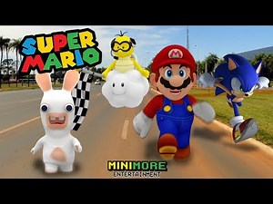 Mario vs Sonic vs Rabbids Invasion competition | #mario in real life