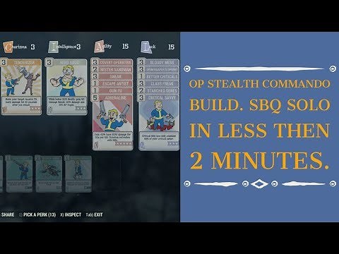 Fallout 76: OP Stealth Commando build, easy solo SBQ (SchorchBeast Queen).