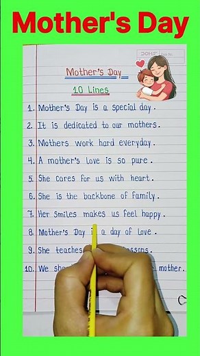 10 Linez Essay On Mother's Day in English/Essay On Mother's Day in English/Mother's Day Essay l