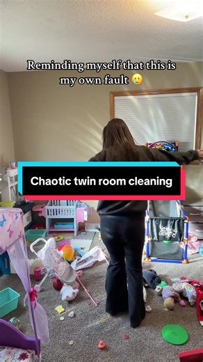 Always have to remind myself that I’m the reason they have all this shit in the first place 😅 #cleaning #momlife #cleantok #speedcleaning #organization