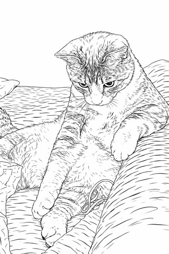 Cute Cat Coloring Pages Printable, Kawaii Cats, Pet Coloring Book, Relaxing Coloring Pages for Kids and Adults PDF - Etsy