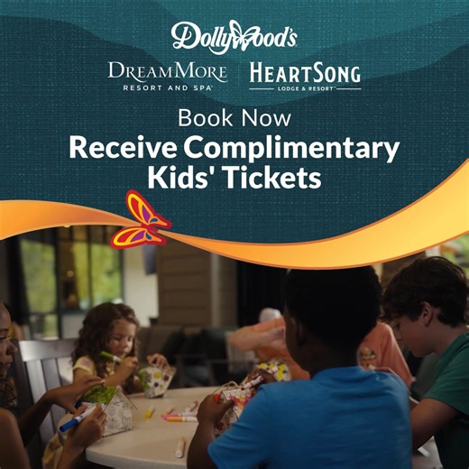 Experience summer's best moments when you stay at a Dollywood Resort. Book today and receive two 1-day adult admission tickets to Dollywood, plus two complimentary 1-day children's admission tickets for stays NOW - Sept. 10. | Dollywood
