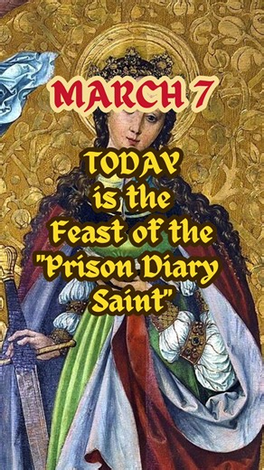 Saint Perpetua was a young convert and mother. Her father was upset with her choice to join the faith, and tried to get her to renounce it. However, she refused, and was thrown in prison. She had her child taken away, and was severly tormented by the guards. The saint kept a personal record of the torments and tribulations she faced. She asked for and received spiritual visions, which she also recorded in her diary, and used these visions to foretell her own future. Even though the visions told 
