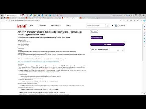 Ivanti Connect Secure Upgrade 1/2 (22.6R2.1 a 22.7R2)