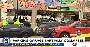 Portion of parking structure at suburban Milwaukee shopping center collapses; no injuries reported