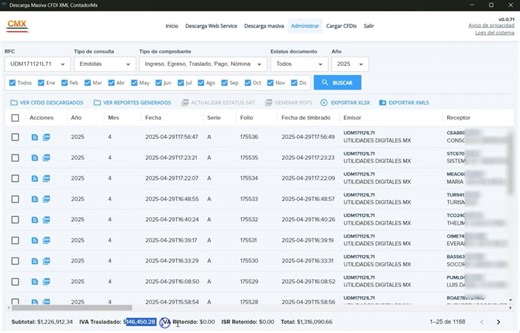 Nuevo CFDI descarga Masiva de XML del SAT 2025 de ContadorMx