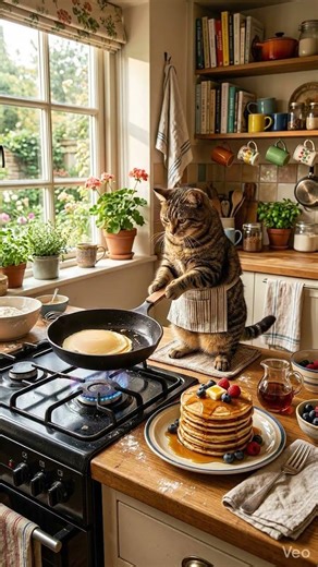 LE MEILLEUR CHEF CHAT AU MONDE 🥞🤯 #shorts🐾Guide Pdf dans la bio🐾#chat