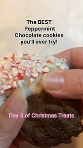 Peppermint chocolate chip cookies for Christmas. Soft, chewy, loaded with chocolate chips, white chocolate chips, and crushed peppermint. The perfect holiday cookie for parties, gifting, and cookie exchanges. Save this recipe for your Christmas baking lineup and let me know if you want the full recipe! #christmascookies #peppermintcookies #holidaybaking #christmastreats #whitechocolate | Melissa Dougherty