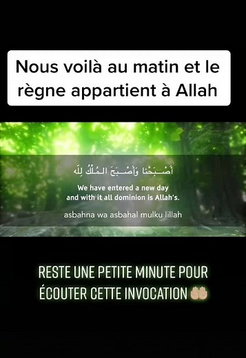 9.8K views · 450 reactions | Invocation du matin. | Al insen tv en français | Facebook