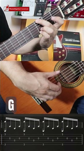 Ejercicio de arpegios para guitarra acústica con énfasis en el uso del pulgar