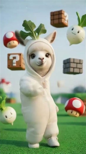 dancing alpaca in radish costume 5 #funny #cute #linpo