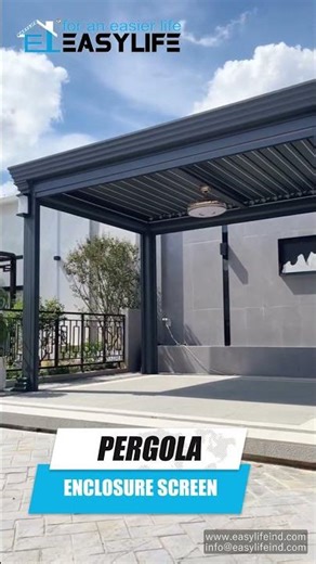 Louvered PERGOLA and enclosure screen #outdoorliving #pergola #home #aluminium #exteriordesign