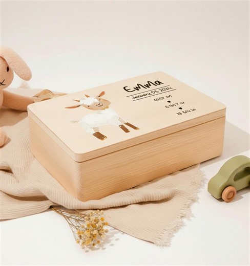 Personalized Baby Memory Box Custom Keepsake Newborn Gift – Farm Animals Series Baby Shower Baptism Nursery Decor - Etsy