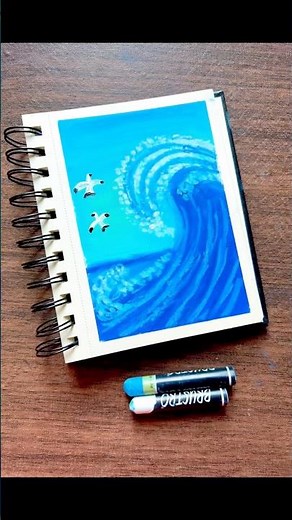 🌊 Easy Ocean Wave Oil Pastel Drawing | How to Draw a Realistic Ocean Waves