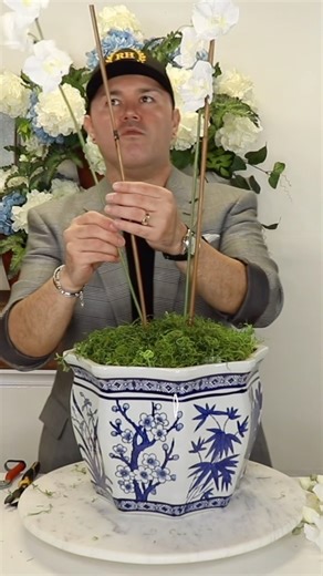 5K views · 196 reactions | Here are some Florist HACKS for you! Look at how easy it is to Create a gorgeous orchid arrangement in a blue and white container. . . . #floristry #floral #floraldesign #florist #design #designtips #designhacks | Ramon - at HOME | Facebook