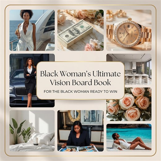 Black Woman Career Vision Board Book | See Yourself Winning | Boss Goals Planner - Etsy