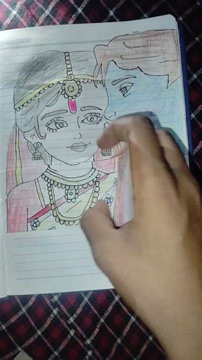 How to draw Krishna 😁😁 cute drawing of Krishna and Radha #drawing #art #trending #krishna #radha