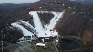 Appalachian Ski Mountain High Orbit Aerial in Boone North Carolina, Blowing Rock North Carolina