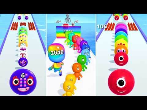 Numberblocks Take Over Ball Run 2048 vs Man Runner 2048 vs Multi-Game Showdown