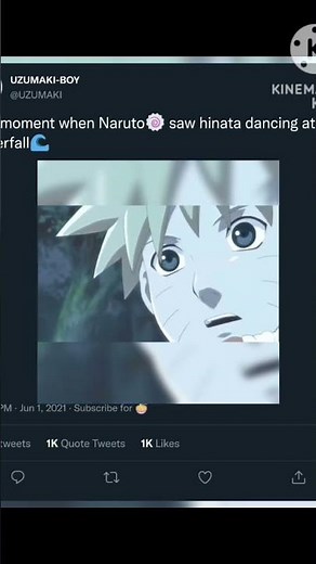 the moment when Naruto 🍥saw hinata dancing at the waterfall 🌊#naruto