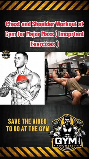 Chest and Shoulder Workout at Gym for Major Mass ( Imoprtant Exercises ) #fitness #training #gymmosnter #dumbbells #chest #chestworkout