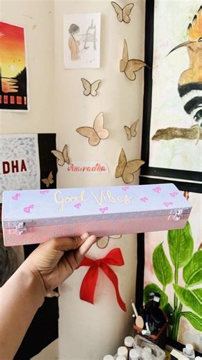 Aesthetic Hand-Painted Storage Box-Good Vibes Only ✨🎨😊#trending#love#youtube#viral #shorts#explore