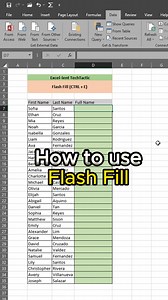 Flash Fill - Basic, but a must know #ExcelTips #ExcelTutorial #LearnExcel #ExcelForBeginners #ExcelSkills #ExcelHacks #ExcelTraining #ExcelFunctions #ExcelTricks #ExcelMastery #excellenttechtastic | Excel-lent TechTastic