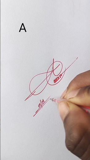 How to sign for letter A | Cursive signature design #shorts