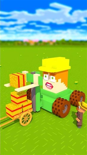 Alex-Forklift vs Steve-Bulldozer - Minecraft animation #minecraft #shorts