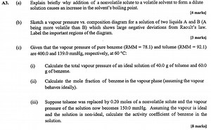 A3. (a) Explain briefly why addition of a nonvolatile solute to... | Filo