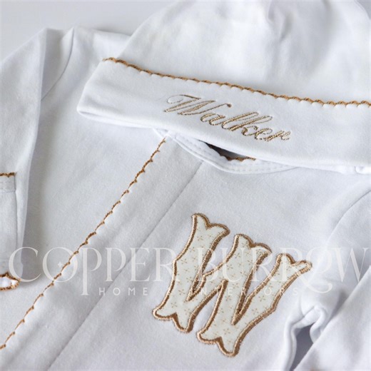 Personalized Going Home Outfit | Custom Monogram Baby Footie | Newborn Take Home Outfit | Coming Home Set | Infant Boy or Girl or Neutral - Etsy