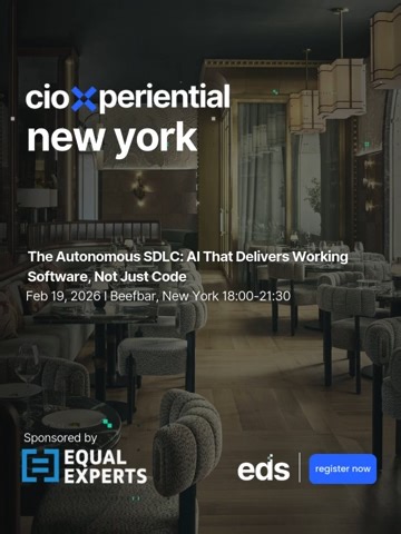 🍽️ Executive Dinner | New York | 19 February From Code to Production: The Rise of the Autonomous SDLC AI’s impact on software delivery goes far beyond code generation. We’re entering the era of autonomous, end-to-end delivery - where AI supports everything from requirements through to release, without compromising quality, governance, or accountability. In just over two weeks, Equal Experts is bringing together a small group of senior technology leaders for an off-the-record roundtable dinner a