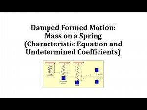 Damped Formed Motion: Mass on a Spring (Characteristic Equation and Undetermined Coefficients)