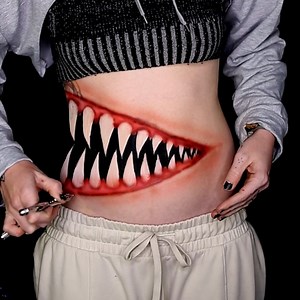 Check out this jaw dropping sharp teeth makeup illusion 😬 | Jo Steel