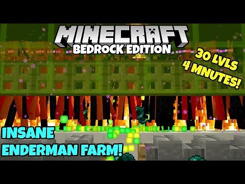 Minecraft Bedrock: Enderman EXP Farm Tutorial! Best On Bedrock? MCPE Xbox PC
